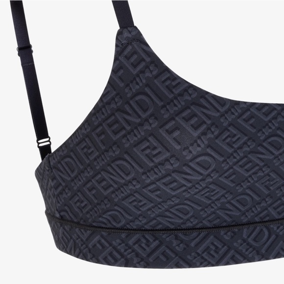 Fendi x Skims Scoop Bralette Black & Brown Duo (2-pack) 2X XXL Monogram Logo New - Picture 6 of 12